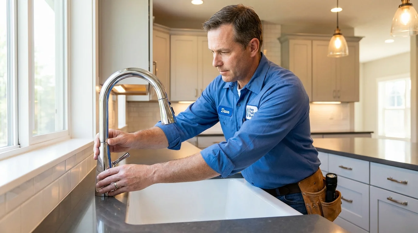 Kitchen faucet installation by Johns Plumbing LLC in Hidden Valley Lake