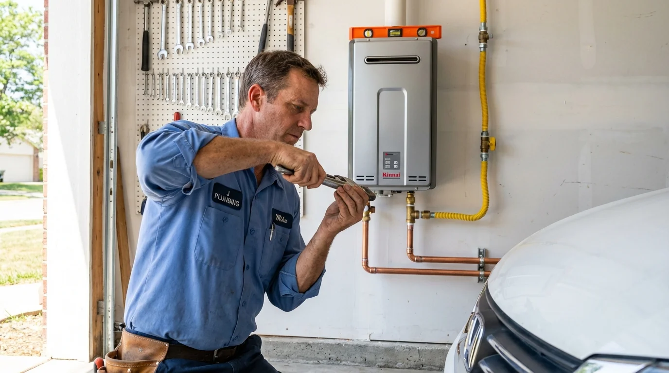 Tankless water heater installation by a Johns Plumbing LLC plumber in Hidden Valley Lake